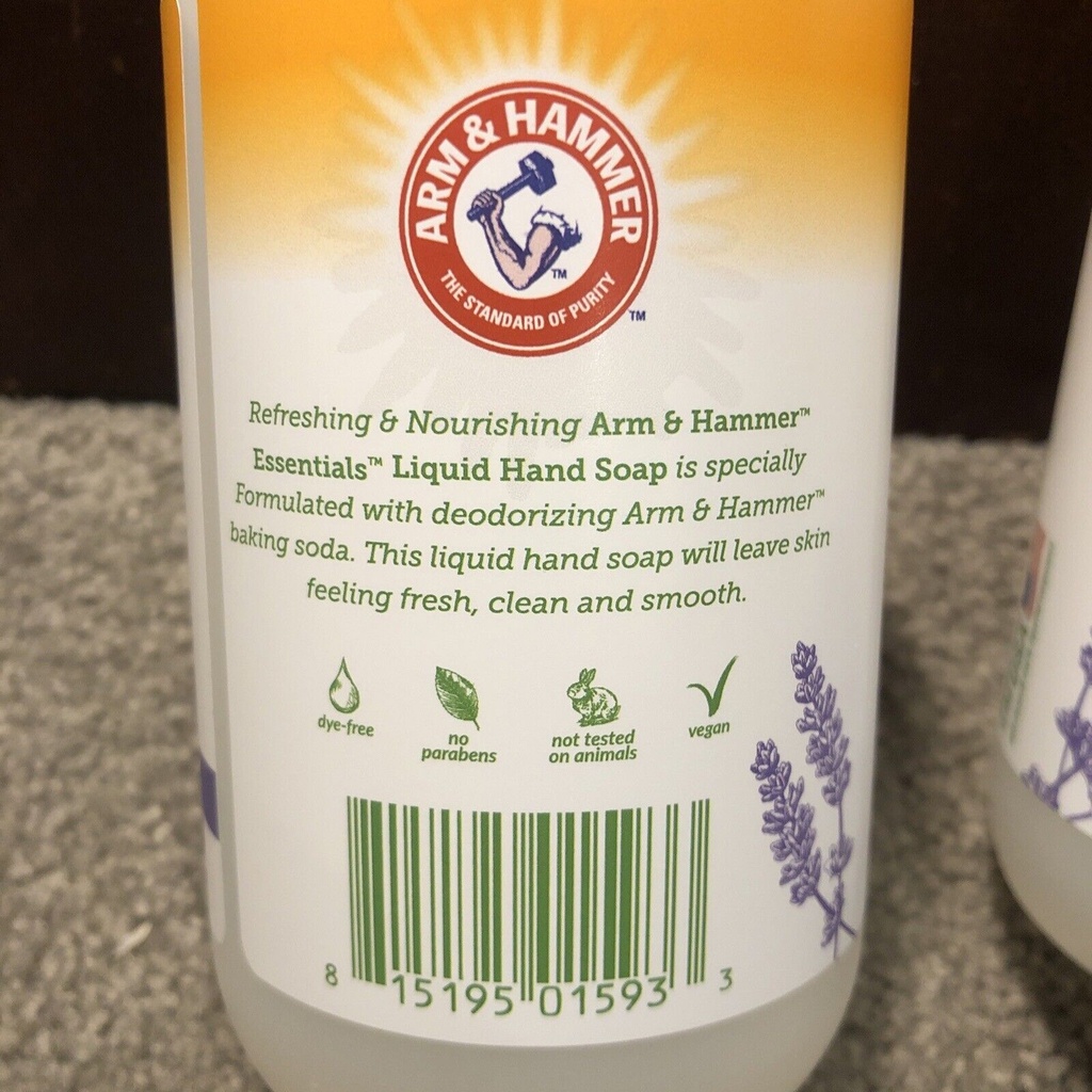 X2 Arm & Hammer Essentials Liquid Hand Soap LAVENDER VANILLA W/ Baking Soda 14oz